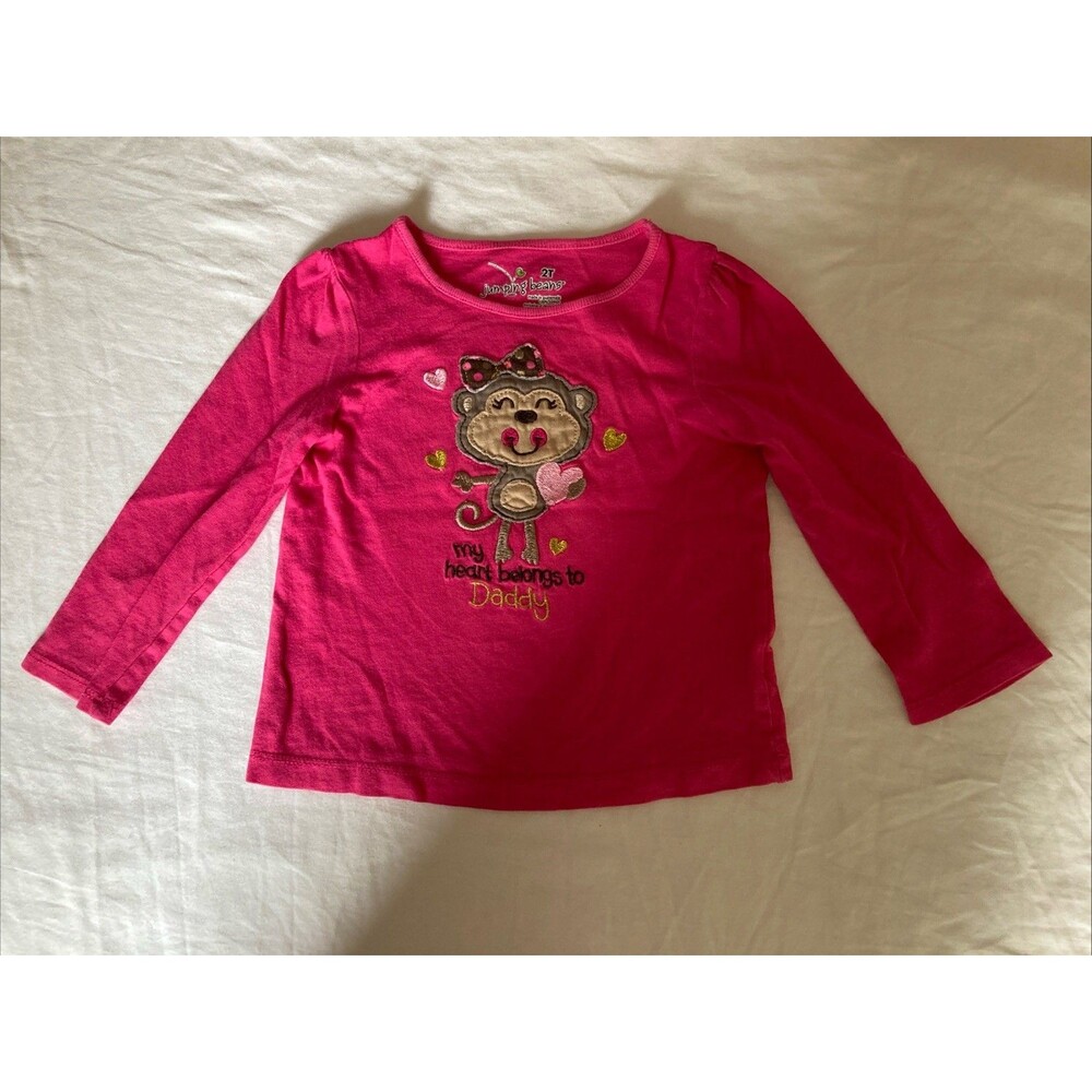 2T Jumping Beans baby girl clothes - one piece long sleeve top | daddy theme